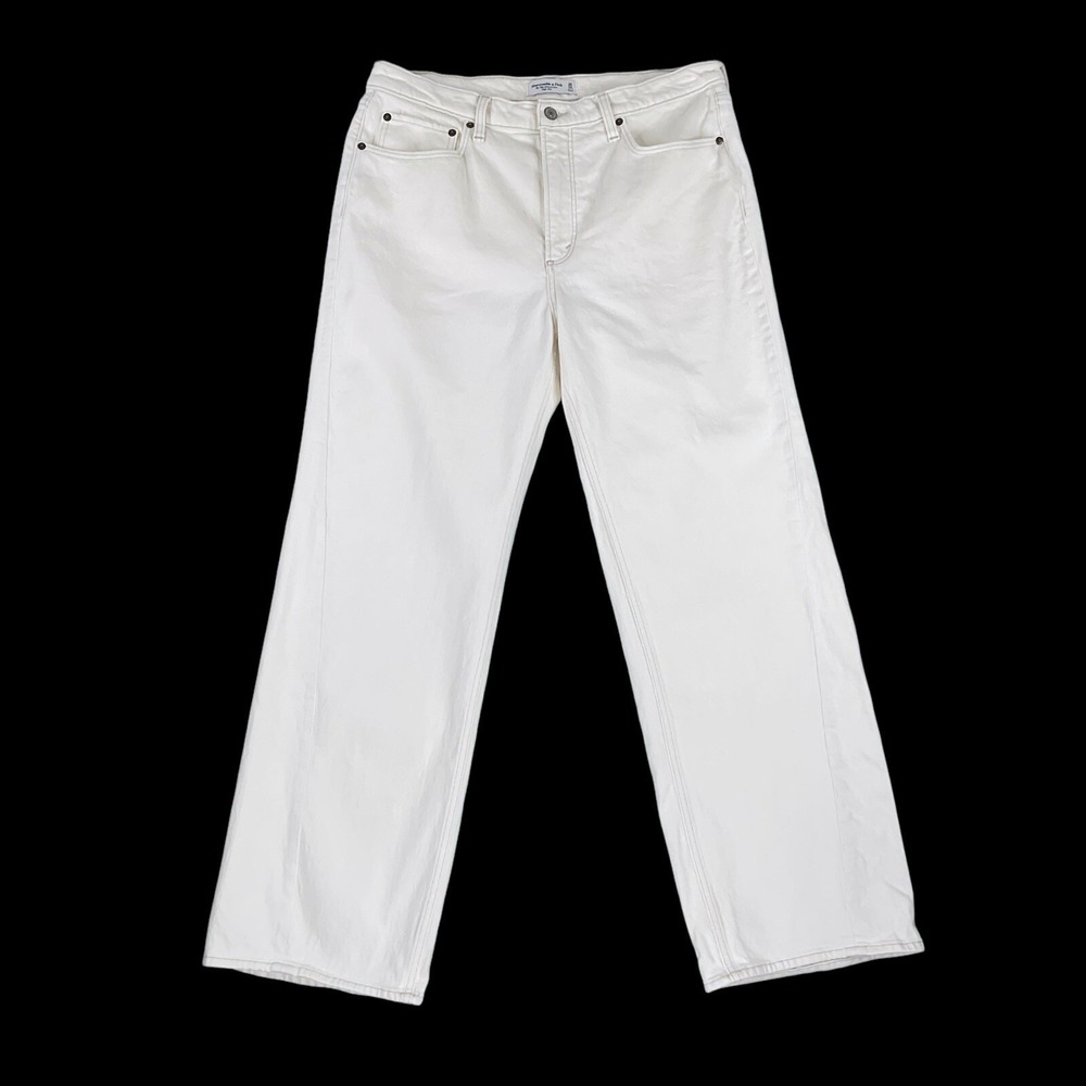 Abercrombie & Fitch Jeans Women 32/14R Ivory 90s Relaxed Jean High‎ Rise